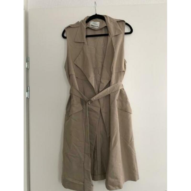 Bershka lange gilet blazer beige maat L als nieuw!