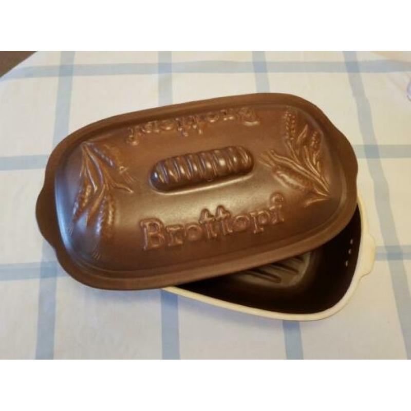 BROODPOT met handvat mat bruin groot formaat