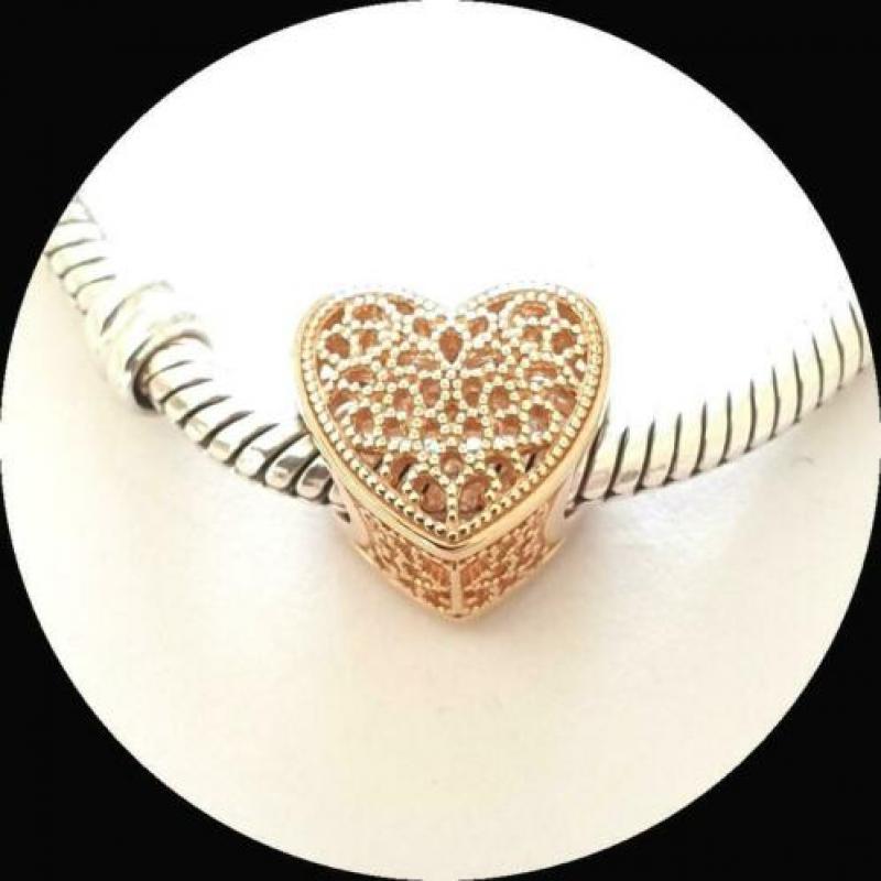 Pandora Rose gouden Hart 781811 / zilveren bedel