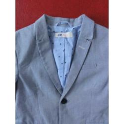 H&M blazer jasje colbert grijs blauw maat 134