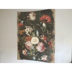 Bloemen wanddoek textiel/papier