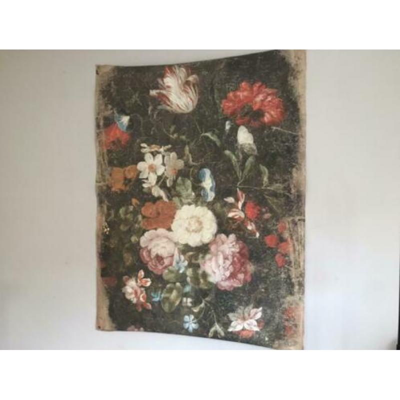Bloemen wanddoek textiel/papier