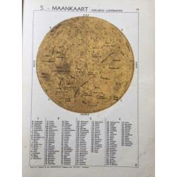 Atlas afbeeldingen 1938 bijna antiek maan noordpool wereld