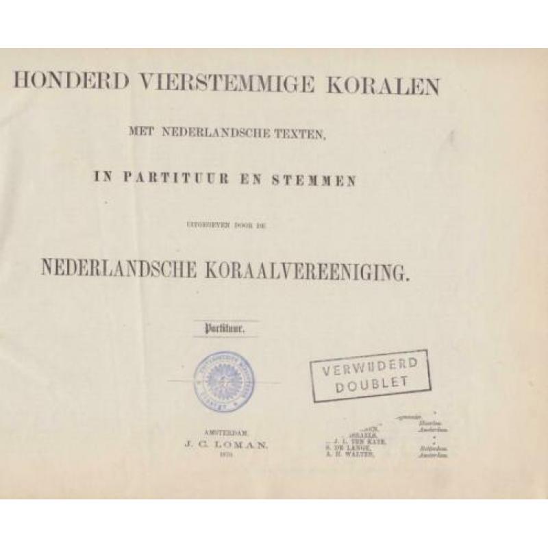 Ned.Koraalvereniging - HONDERD VIERSTEMMIGE KORALEN