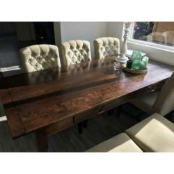 Mooie kersenhouten eettafel met laden
