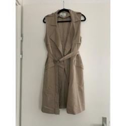 Bershka lange gilet blazer beige maat L als nieuw!