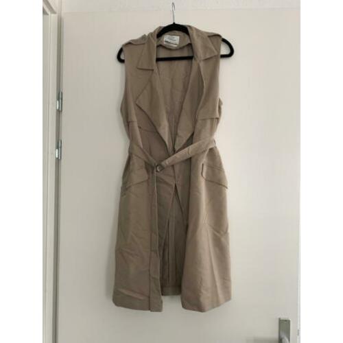 Bershka lange gilet blazer beige maat L als nieuw!