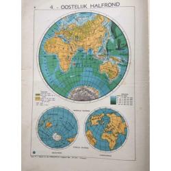 Atlas afbeeldingen 1938 bijna antiek maan noordpool wereld
