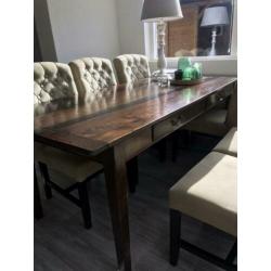 Mooie kersenhouten eettafel met laden
