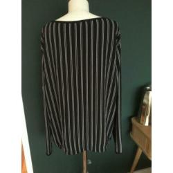 NORAH top zwart/wit maat 48