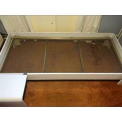 Auping Auronde 90 x 200 lichtblauw, auping spiraal+zijtafel