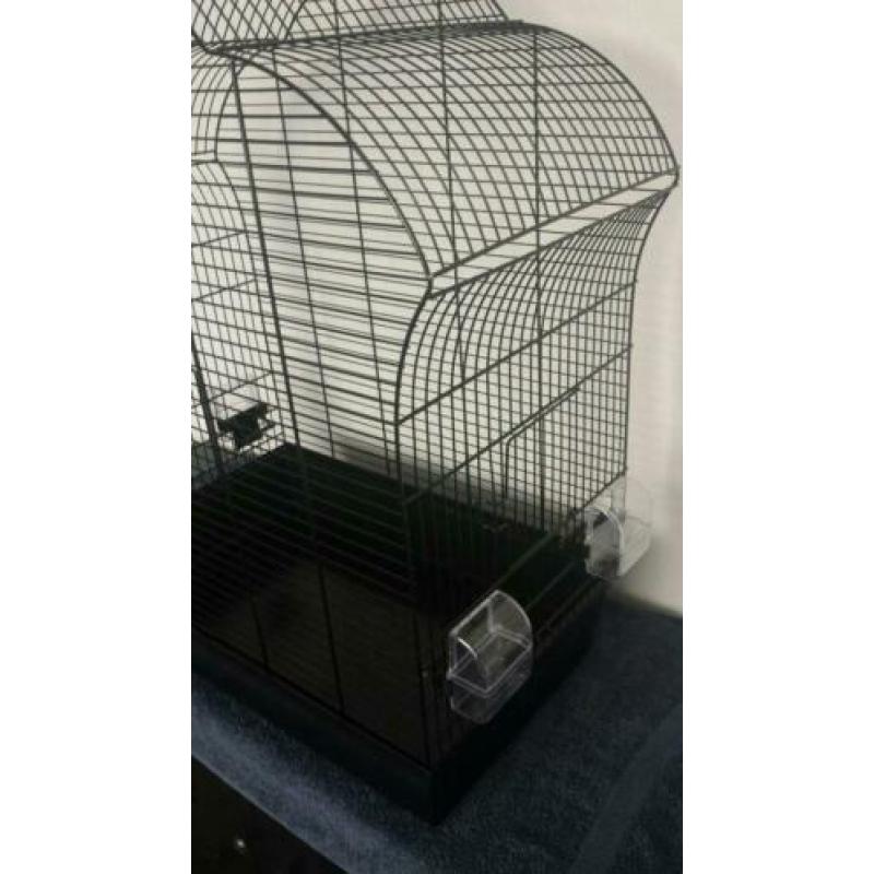 Zgan zwarte vogelkooi 54/60x34x71 cm