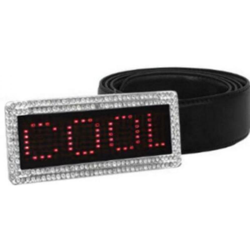 Led matrix gespen met riem + petten, feestartikel, OPRUIMING