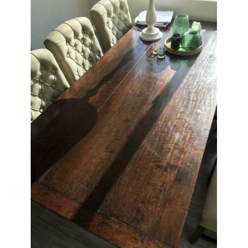 Mooie kersenhouten eettafel met laden