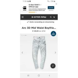 NIEUW: G star Arc 3D BOYFRIEND .Maat 26-32. Valt groter.