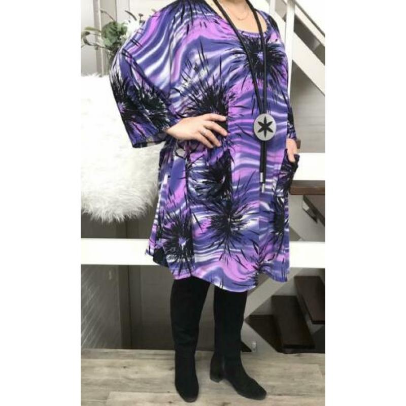 Elke oversized A-lijn tuniek/jurk apart (extra groot)