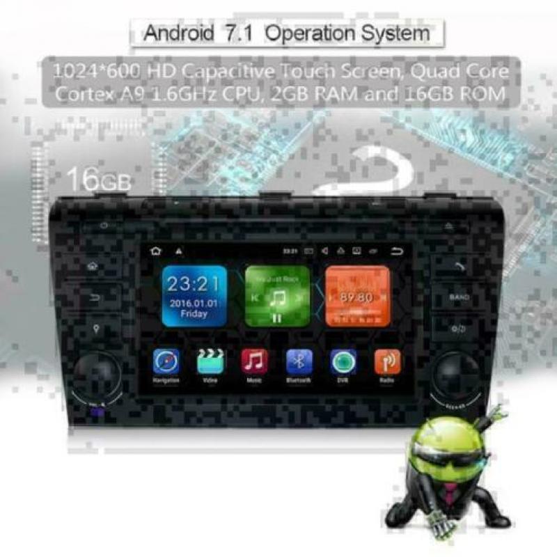 Mazda 3 2003- radio navigatie android 7.1 dab+ carkit wifi