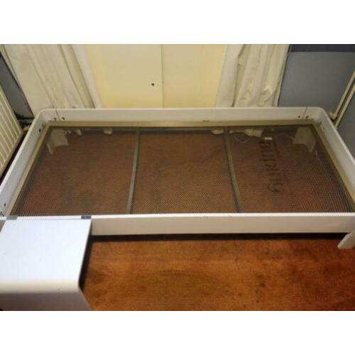 Auping Auronde 90 x 200 lichtblauw, auping spiraal+zijtafel