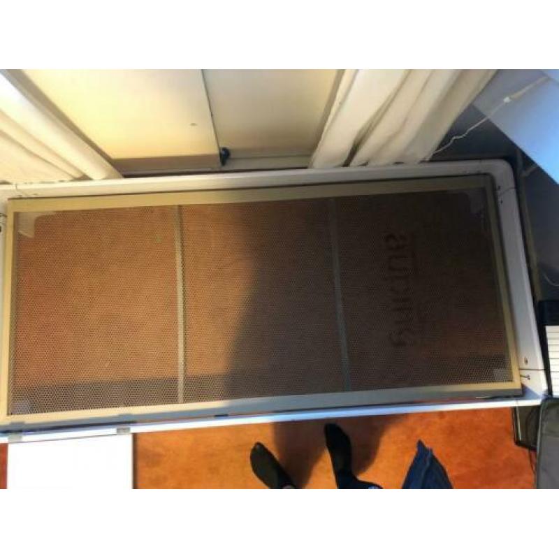 Auping Auronde 90 x 200 lichtblauw, auping spiraal+zijtafel