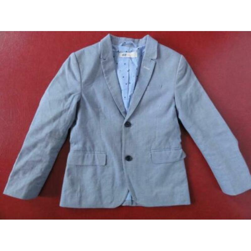 H&M blazer jasje colbert grijs blauw maat 134