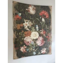 Bloemen wanddoek textiel/papier