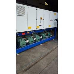 Bitzer centraal systeem met 5 compressoren en schakelkast