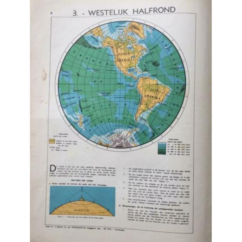 Atlas afbeeldingen 1938 bijna antiek maan noordpool wereld