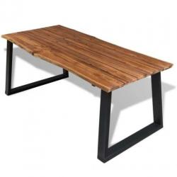 Nieuwe Eettafel 180x90cm massief acaciahout stalen U poten