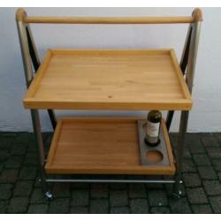 Butlertray inklapbaar, beuken met rvs In nieuwstaat!