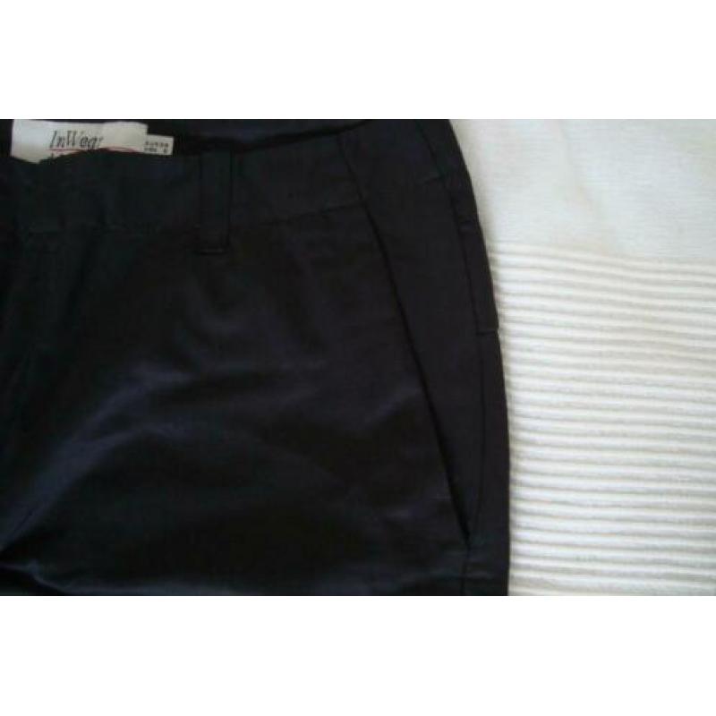 InWear broek zwart maat 38 wijde rechte pijpen zie foto's