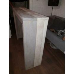 Tafel smal met kruk steigerhout