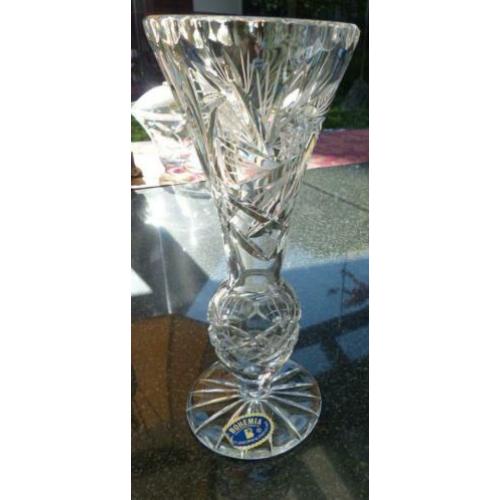 Bohemia Czechoslovakia kristallen vaas hoogte 20cm