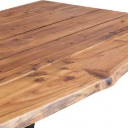 Nieuwe Eettafel 180x90cm massief acaciahout stalen U poten