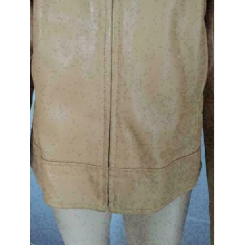 C86 Licht-bruin leren jasje jack blazer colbert Mt. 40/42
