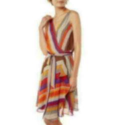 Ralph Lauren Charnika wikkeljurk met streepdessin, maat M