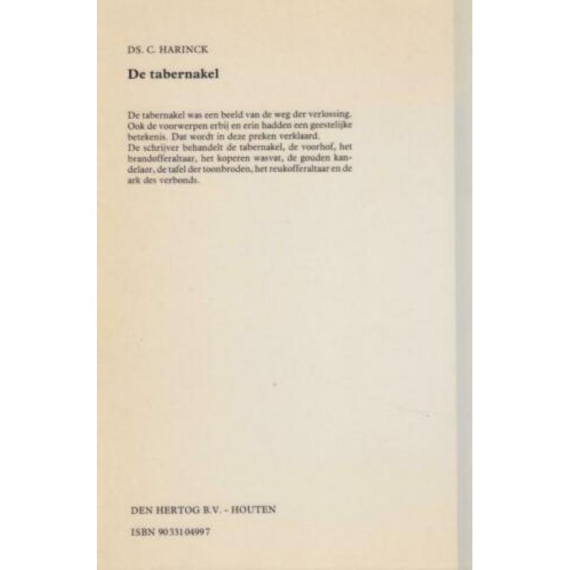 Ds.C.Harinck - DE TABERNAKEL