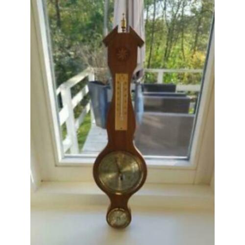 Vintage houten retro barometer