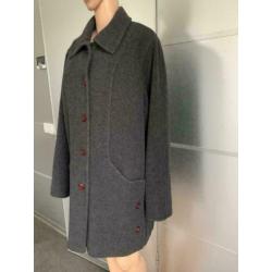 D914 Grijs wollen winterjas maat 44/46 jas winter wol grijs