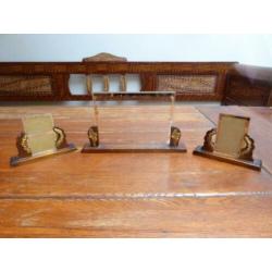 3 art deco houten fotohouders