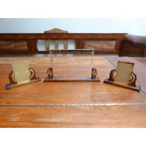3 art deco houten fotohouders