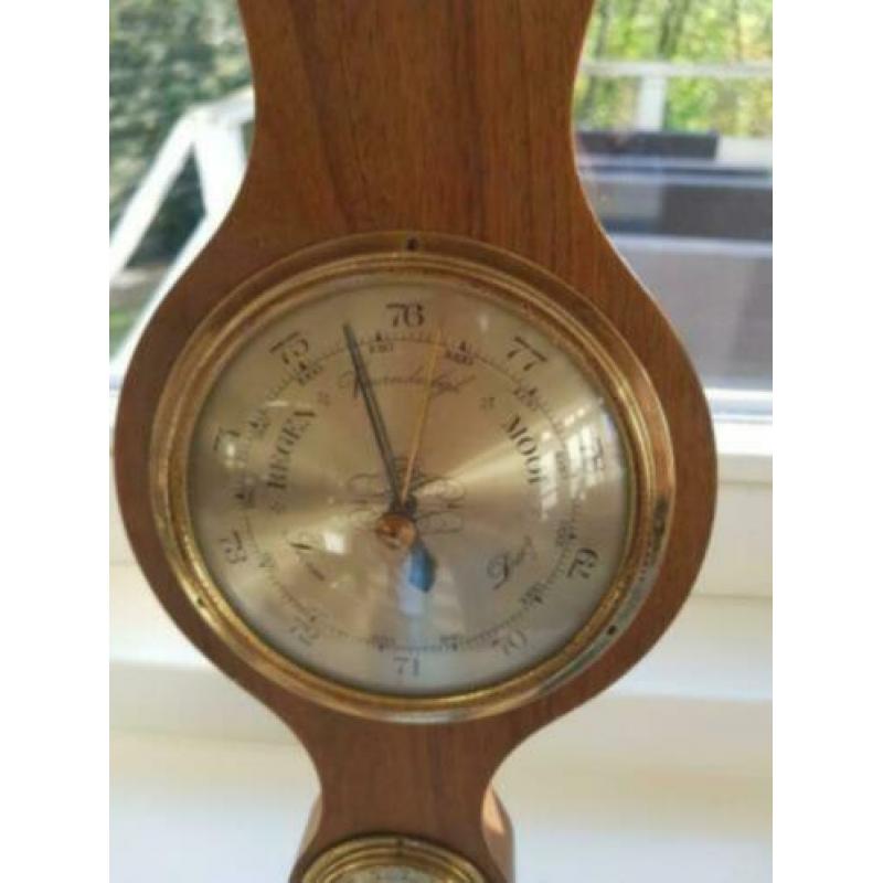 Vintage houten retro barometer
