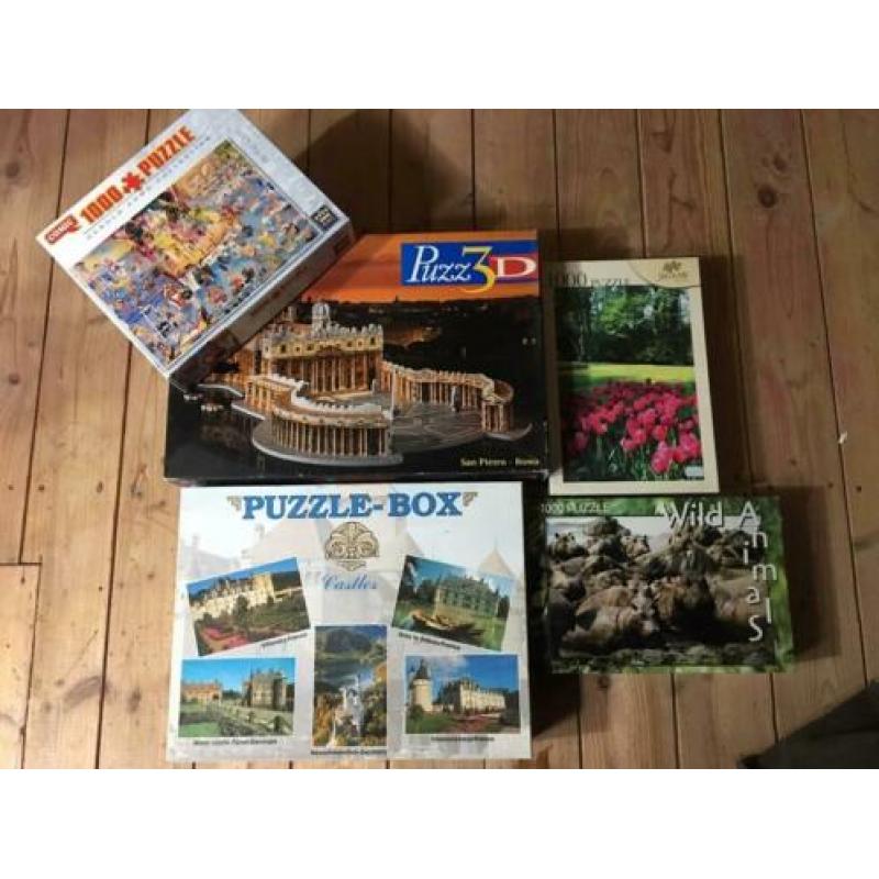 9 Puzzels in 5 dozen inclusief 3 D puzzel