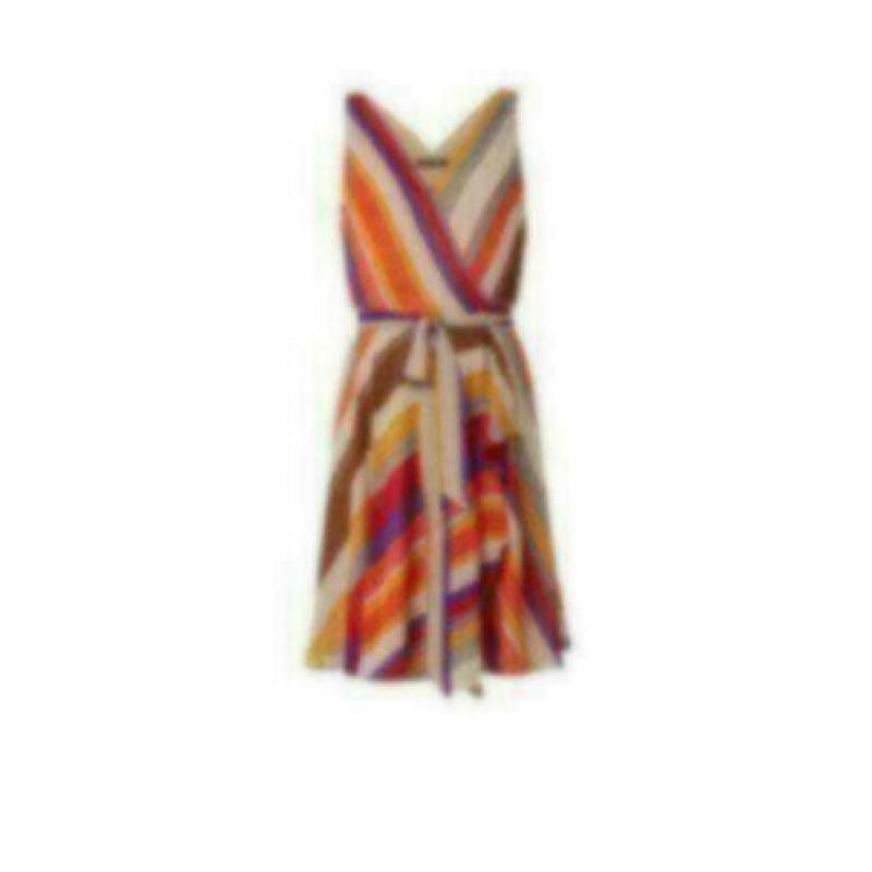 Ralph Lauren Charnika wikkeljurk met streepdessin, maat M