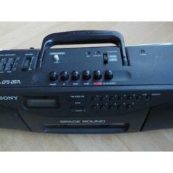 Sony CFS-207L radio cassette-corder met boekje vintage 1990