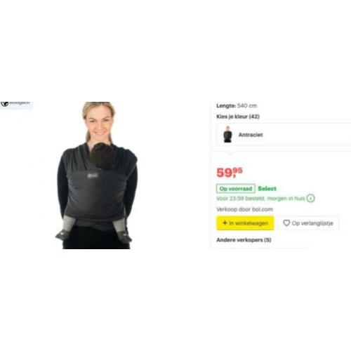 Babylonia Tricot-Slen rekbare draagdoek in originele doos!