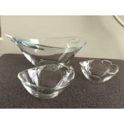 Transparente glazen schalen. Made in Italy. Borgonovo.