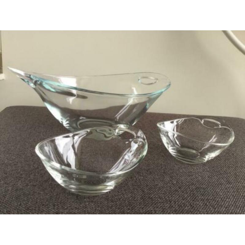 Transparente glazen schalen. Made in Italy. Borgonovo.