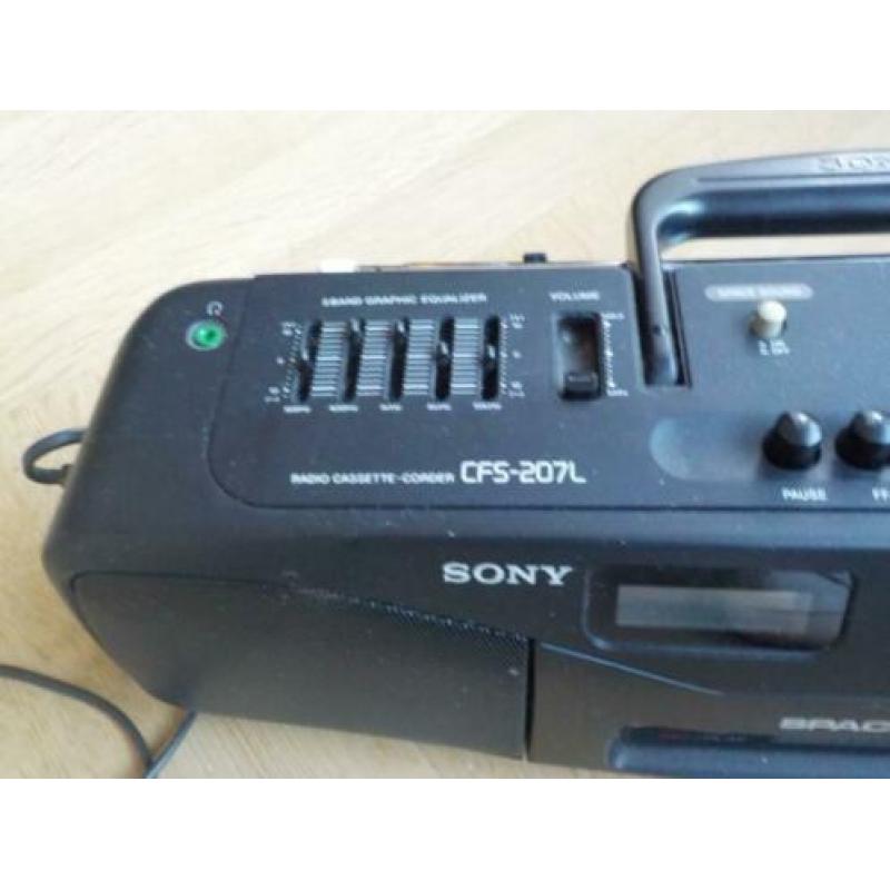 Sony CFS-207L radio cassette-corder met boekje vintage 1990