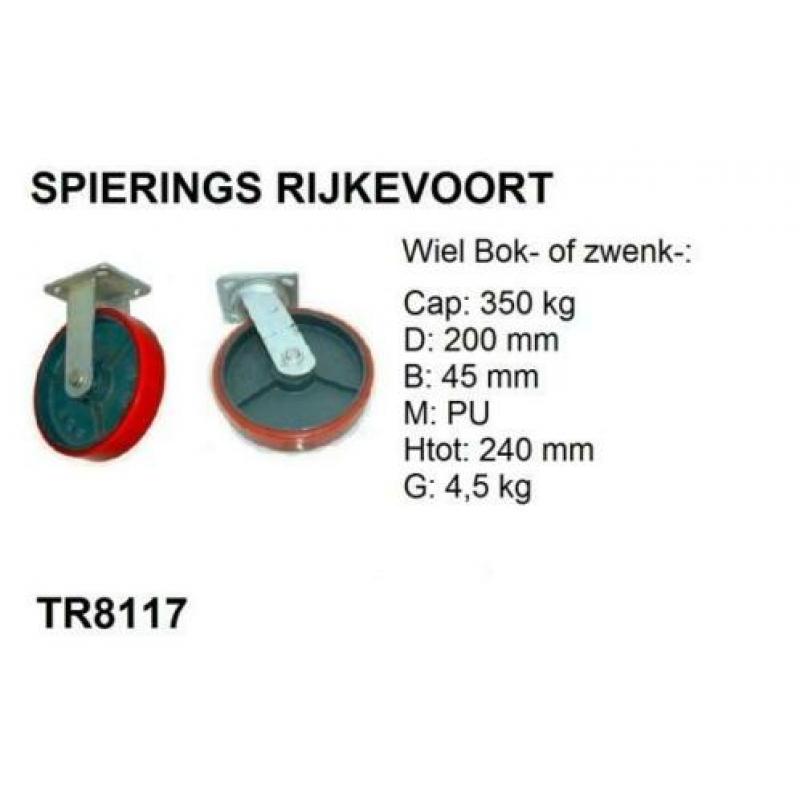 wiel zwaarlast zwenkwiel bokwiel 350kg Spierings Rijkevoort