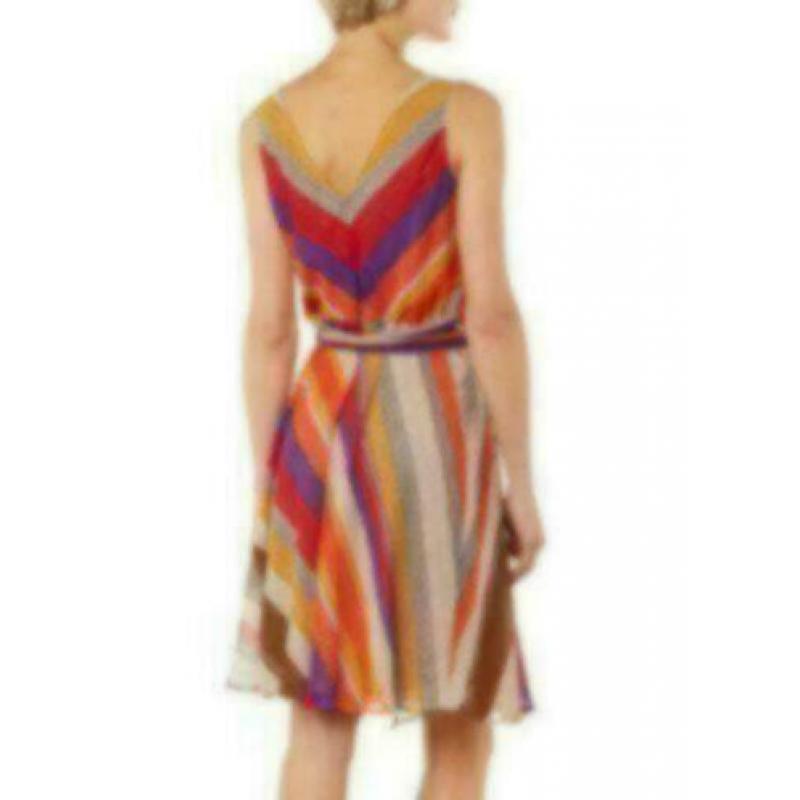 Ralph Lauren Charnika wikkeljurk met streepdessin, maat M